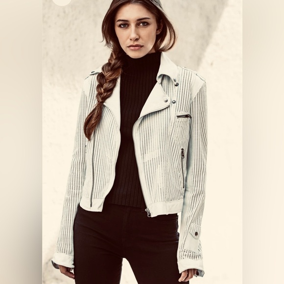 Jakett New York Josey Perforated Washed Leather Moto Biker Jacket Size S NWT - Picture 5 of 11